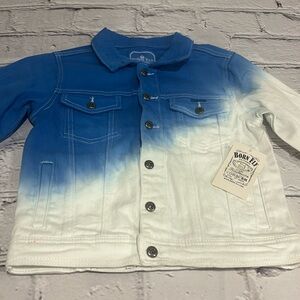 Born to fly kids jeans jacket , blue and white size 7.( XL)